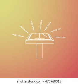 Book icon on a plinth