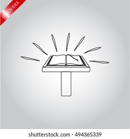 Book icon on a plinth