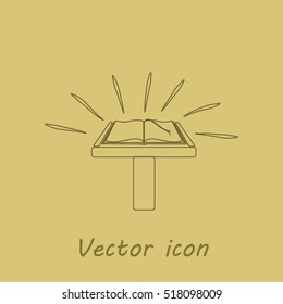 Book icon on a plinth
