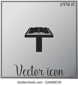 Book icon on a plinth