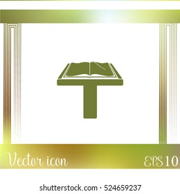 Book icon on a plinth