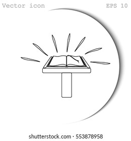 Book icon on a plinth