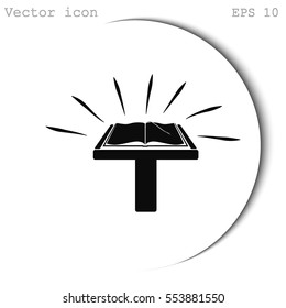 Book icon on a plinth