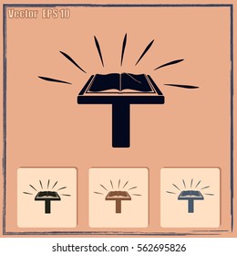 Book icon on a plinth