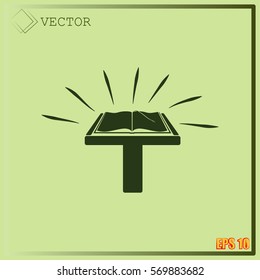 Book icon on a plinth
