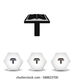 Book icon on a plinth