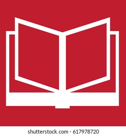 Book icon on red background