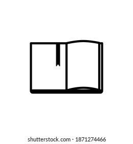 Book icon on white background. Vector illustration in flat cartoon design. 