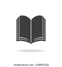 Book icon on the white background. Vector illustration.