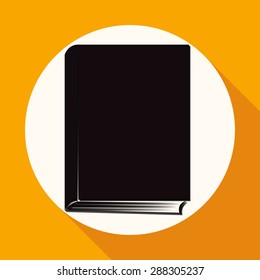 Book icon on white circle with a long shadow