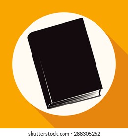 Book icon on white circle with a long shadow