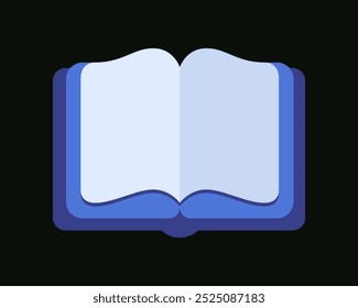 Book icon. Open blue book icon vector illustration.