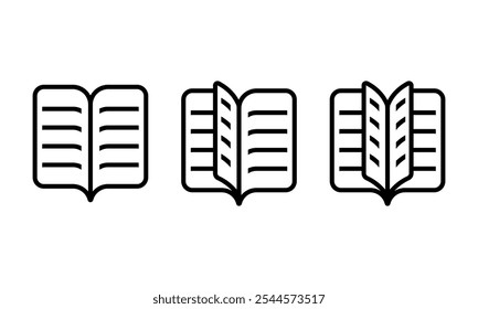 Book icon. Open, close book. Vector illsutration.