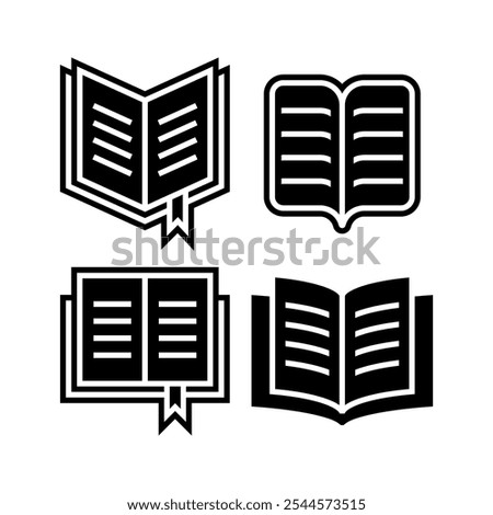 Book icon. Open, close book. Vector illsutration.