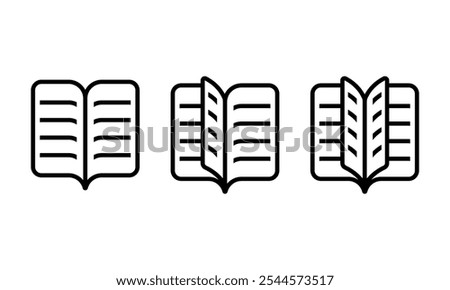 Book icon. Open, close book. Vector illsutration.