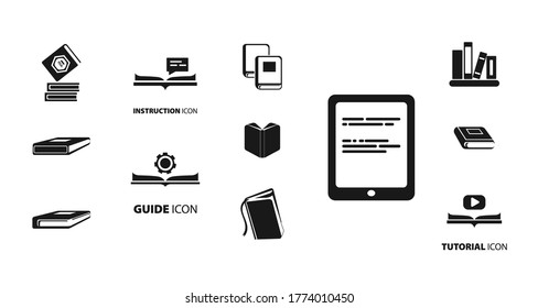 book icon, open book, education, electronic book, tutorial, video book