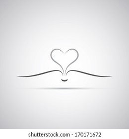 Book Icon With Open Pages - Heart Symbol Design