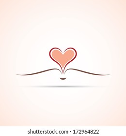 Book Icon With Open Pages - Heart Symbol Design