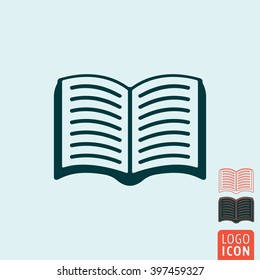 Book icon. Open paper book icon isolated. Vector illustration