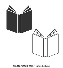 Icono de libro. Abrir línea de juego de libros e ilustración vectorial de fondo.