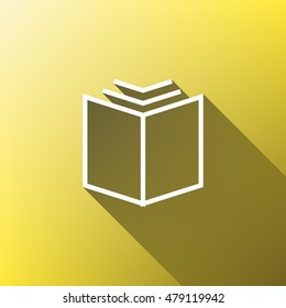 Book Icon. Open book symbol. Flat style design illustration.