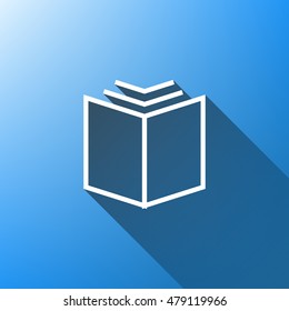 Book Icon. Open book symbol. Flat style design illustration.