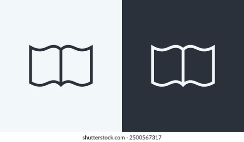Book icon. Open book symbol. Read instruction vector icon. User manual sign. Isolated on white background.