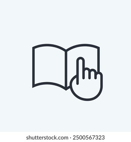 Book icon. Open book symbol. Read instruction vector icon. User manual sign. Isolated on white background.