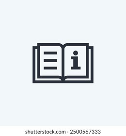 Icono de libro. Abra el símbolo del libro. Lea el ícono del Vector de instrucciones. Signo manual del usuario. Aislado sobre fondo blanco.