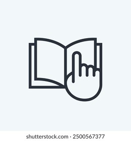 Book icon. Open book symbol. Read instruction vector icon. User manual sign. Isolated on white background.
