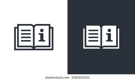 Book icon. Open book symbol. Read instruction vector icon. User manual sign. Isolated on white background.