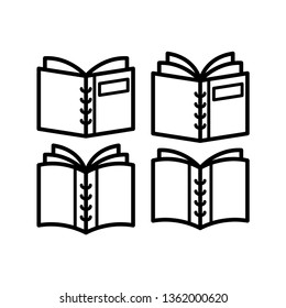 book icon, open book vector icon in trendy flat style 