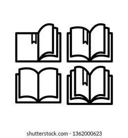 book icon, open book vector icon in trendy flat style 