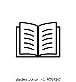 Book icon opening black and white vector illustration