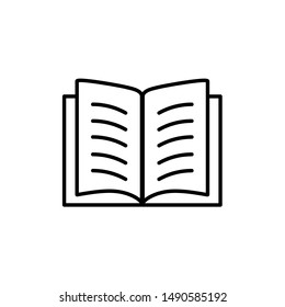 Book icon opening black and white vector illustration