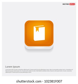 Book Icon Orange Abstract Web Button