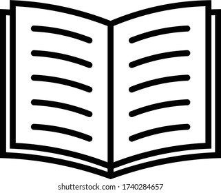 book icon outline isolated vector illustration