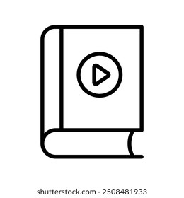 book icon. Outline style design isolated on white background