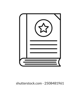 book icon. Outline style design isolated on white background