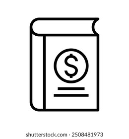 book icon. Outline style design isolated on white background