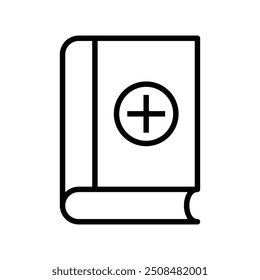 book icon. Outline style design isolated on white background