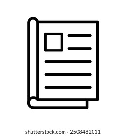 icono de libro. Diseño de estilo de contorno aislado sobre fondo blanco