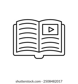 book icon. Outline style design isolated on white background