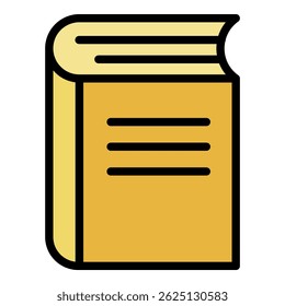 Book icon. Outline book vector icon color flat isolated