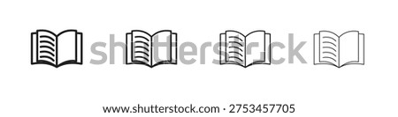 Book icon outline vector. outline icons collection.
