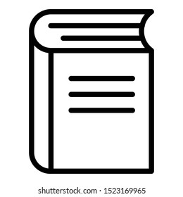 Book icon. Outline book vector icon for web design isolated on white background