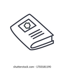 book icon over white background, line style, vector illustration