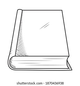 book icon over white background, hand draw style, vector illustration