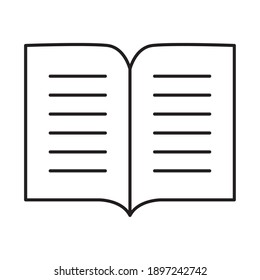 book icon over white background, line style, vector illustration
