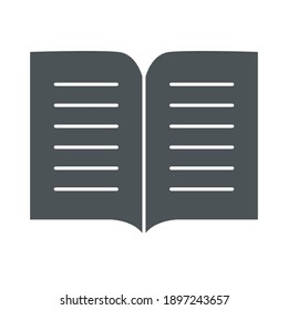 book icon over white background, silhouette style, vector illustration